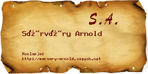 Sárváry Arnold névjegykártya