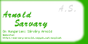 arnold sarvary business card